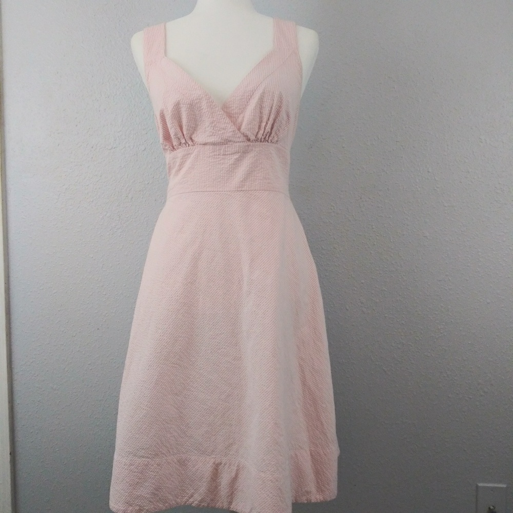 Vineyard Vines Pink & White Seer Sucker Dress